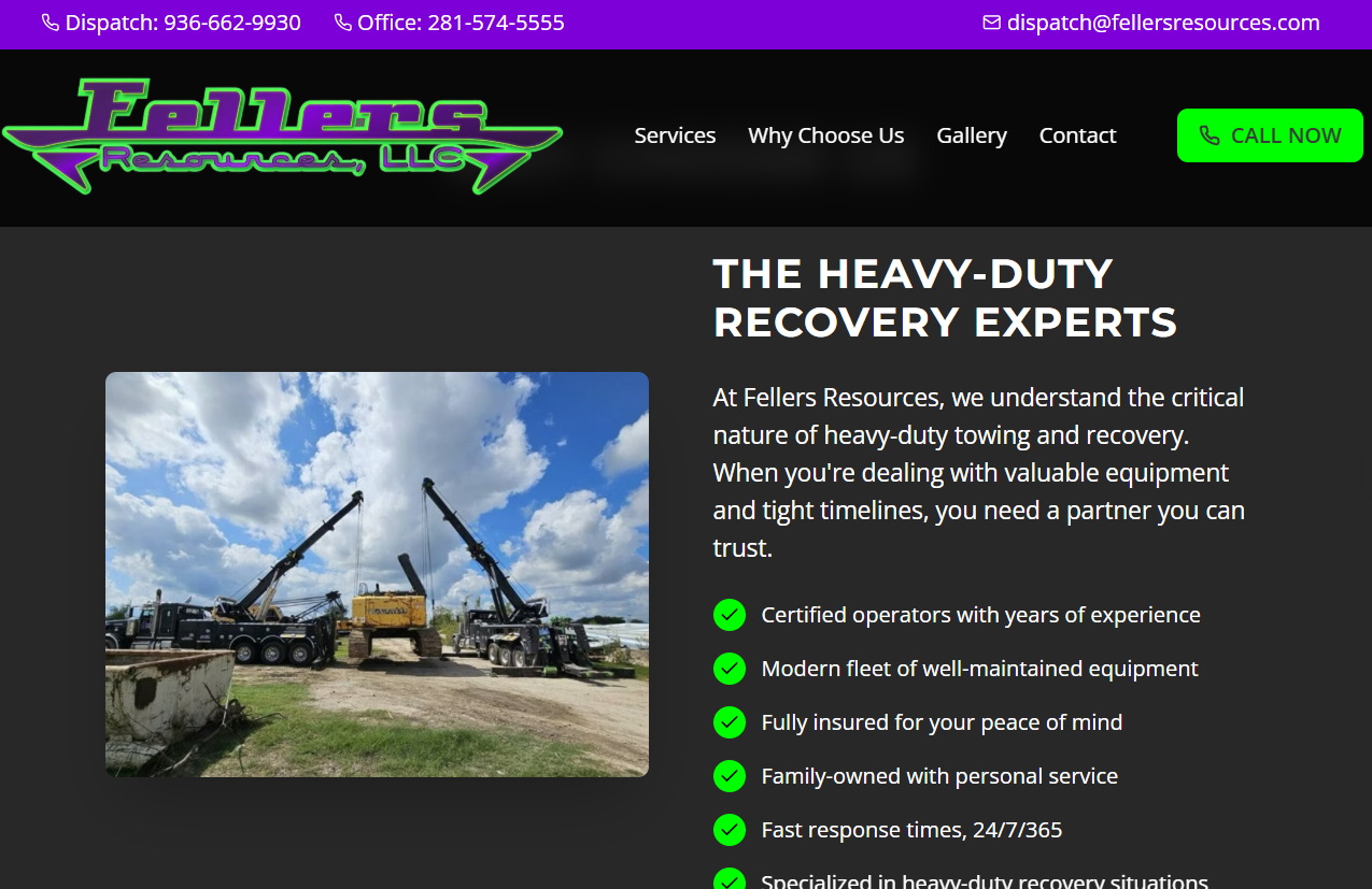 Houston Heavy Towing Fellers Resources 24/7 HeavyDuty Towing